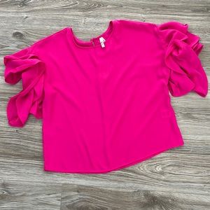 Hot pink cropped blouse